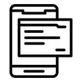 Tablet reading icon outline vector. Digital book