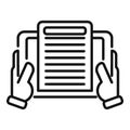 Tablet reading icon outline vector. Web people
