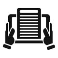 Tablet reading icon simple vector. Web people