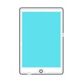Tablet related color line vector icon, illustration
