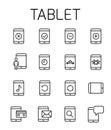 Tablet related vector icon set.