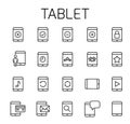 Tablet related vector icon set.