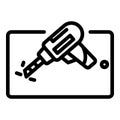 Tablet repair diagnostic icon, outline style