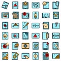 Tablet repair icons set vector flat Royalty Free Stock Photo