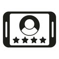 Tablet review icon simple vector. Star rate Royalty Free Stock Photo