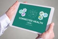 Connected health concept on a tablet Royalty Free Stock Photo