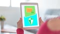 Data protection concept on a tablet Royalty Free Stock Photo