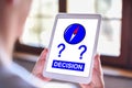 Decision concept on a tablet Royalty Free Stock Photo