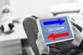 Decision concept on a tablet Royalty Free Stock Photo