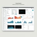 Tablet screen displaying a medical record dashboard. Features multiple graphs, Royalty Free Stock Photo
