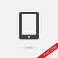 Tablet screen icon with isolated blank screen. Modern simple flat device sign. Internet computer concept. Trendy mockup dis Royalty Free Stock Photo