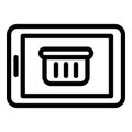 Tablet shopping icon, outline style