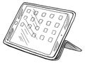 Tablet sketch. Multimedia gadget screen in hand drawn style Royalty Free Stock Photo