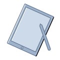 Tablet and stylus combo. Vector Royalty Free Stock Photo