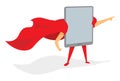 Tablet super hero standing with cape Royalty Free Stock Photo