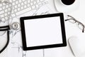 Tablet on the table at the doctor Royalty Free Stock Photo