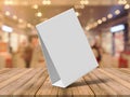 Tablet Tent Talkers Promotional Menu cards white blank Empty for mock up design and templates 3d rendering.