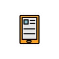 tablet, text icon. Can be used for web, logo, mobile app, UI, UX on white background