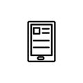 tablet, text icon. Can be used for web, logo, mobile app, UI, UX