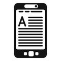 Tablet textbook icon simple vector. Digital ebook