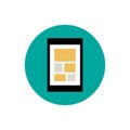 Tablet top view. Flat style vector icon. Royalty Free Stock Photo