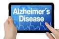 Tablet with touchscreen and diagnosis alzheimers disease