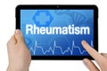 Tablet with touchscreen and diagnosis rheumatism