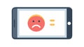 Tablet with Unhappy Face Icon, User Feedback for Dissatisfaction, vector design Generative AI Royalty Free Stock Photo