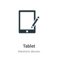 Tablet vector icon on white background. Flat vector tablet icon symbol sign from modern electronic devices collection for mobile Royalty Free Stock Photo