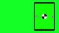 TabletPC turns on on green background. Easy customizable green screen. Computer generated image.