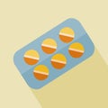Pills in blisters, medicines illustration in flat style. Royalty Free Stock Photo