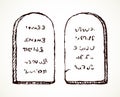 Tablets with 10 commandments. Vector drawing