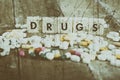 Tablets and narcotic addiction Royalty Free Stock Photo