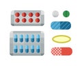 Tablets pills medicine medical on white background drug pharmacy care and antibiotic pharmaceutical healthy vitamin