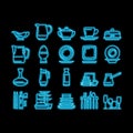 Tableware For Banquet Or Dinner neon glow icon illustration