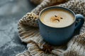 Tableware Coffee cup with sad face. Singleorigin Java coffee ingredient Royalty Free Stock Photo