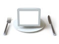 Tableware collection - push here Royalty Free Stock Photo