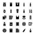 Tableware Glyph Icons Set