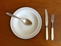 Tableware Plate, Spoon,Fork and Knife Royalty Free Stock Photo