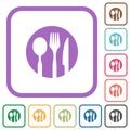 Tableware set solid simple icons Royalty Free Stock Photo