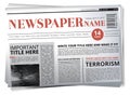 Tabloid headline template. Folded newspaper article and photo Royalty Free Stock Photo