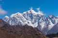 Taboche mountain peak in Himalaya mountains range in Everest base camp trekking route, Nepal