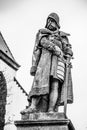 TABOR, CZECH REPUBLIC - APRIL 10, 2019: Jan Zizka of Trocnov and Chalice statue. Hussite military leader and Czech