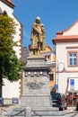 statue of John Zizka of Trocnov, military leader of the Hussites, Tabor, Czech republic