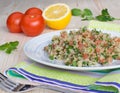 Tabouli with quinoa, tomatoes and herbs Royalty Free Stock Photo