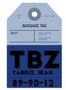 Tabriz airport luggage tag
