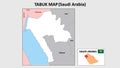 Tabuk Map. Political map of Tabuk. Tabuk Map of Saudi Arabia with neighboring countries and borders