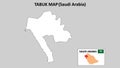 Tabuk Map.Tabuk Map Saudi Arabia with white background and line map
