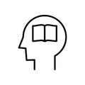 Tabula rasa icon, blank book in head icon, vector illustration