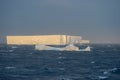 Tabular tempanos in the Antarctic peninsula. Royalty Free Stock Photo